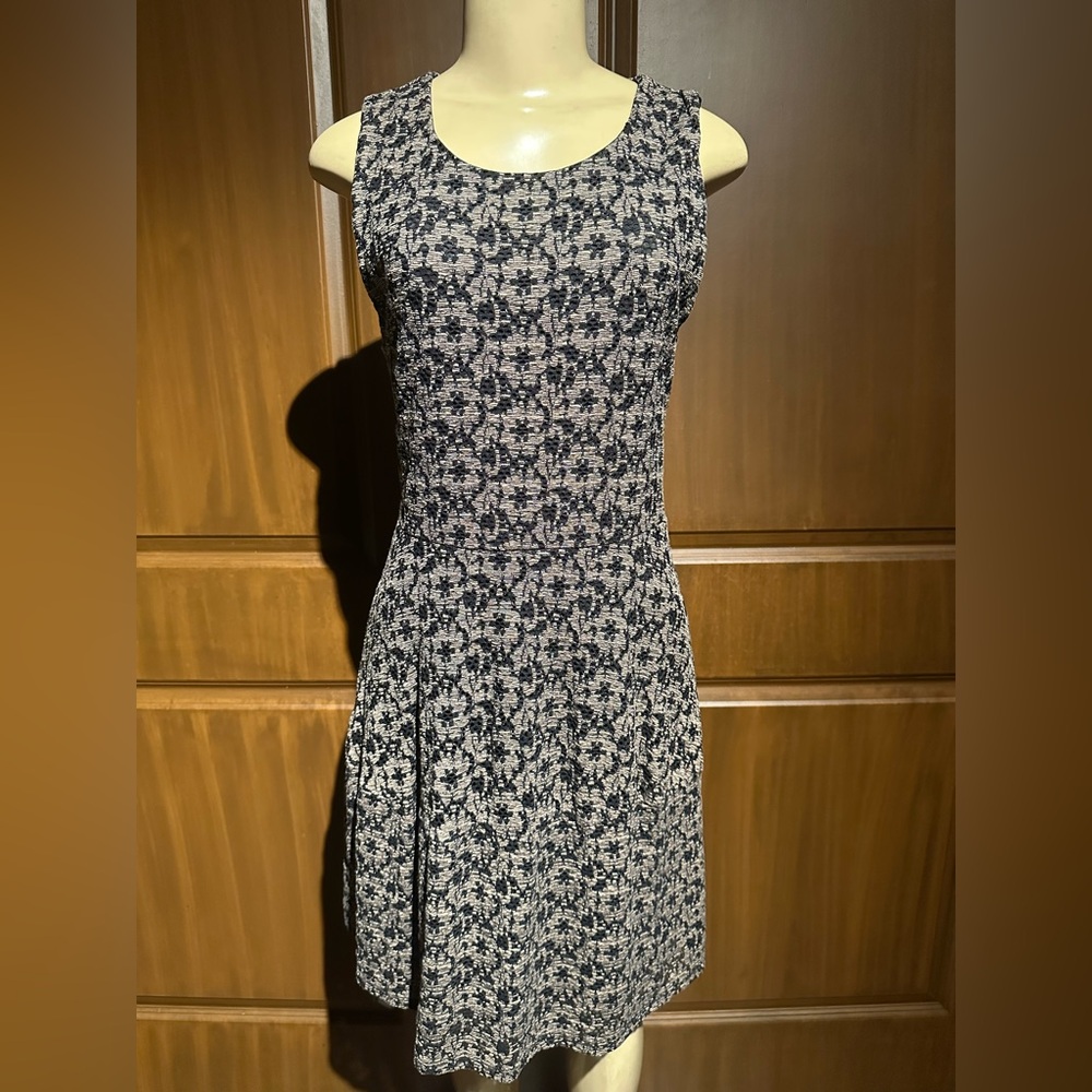 BCBGMaxAzria Black and White Midi Dress